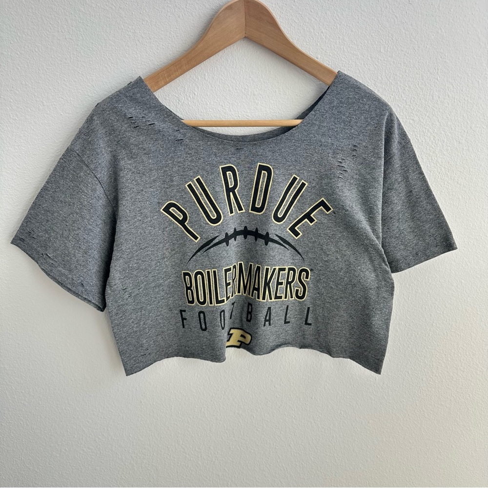 Purdue Boilermakers off-the-shoulder tee